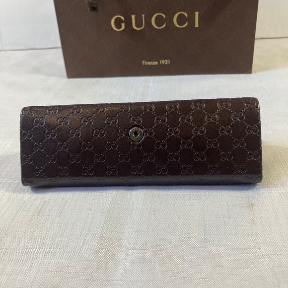 NEW! Authentic Gucci Leather Folding Eyeglass Case & Shopping Bag - Picture 4 of 8
